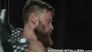 RagingStallion Meaty Buldge Saw on Unshaved Bottom in the Shower