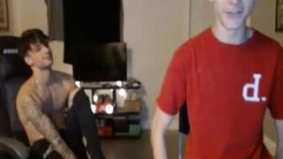 two youthfull boyz Massaging Their sausages