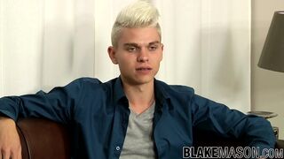 Youthfull Platinum-Blonde Queer Titus Snow Jacks it like a Professional