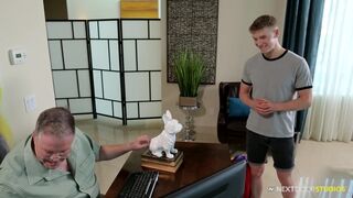 NextDoorStudios Str8 Stud Wakes to Surprise Ass Job