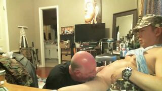 A FUVKING GREEDY GRANDDAD GULPING MY PEE AND SLURPING MY JIZM...