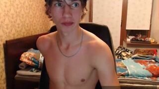 A cute-looking PLATINUM-BLONDE ON THE TABOURET