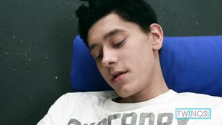 Dark Haired Fag Teenage Logan Drains Off His Rock Hard Pink Cigar