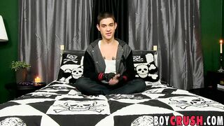 Uber-Cute pierced and inked solo twinkie jams his rump