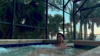 Donovan jacking and having joy by the pool.