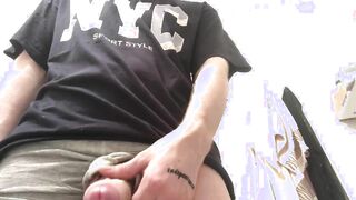 youthfull Russian dude Kirill plays with his penis in the shower