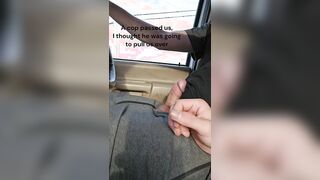 hetero fellow lets bisexual roomy have fun with his pecker while driving on a road excursion