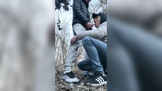 Inexperienced faggot fellate outdoor (oral pleasure in sportwear)