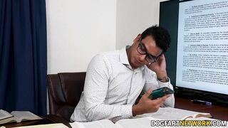 BlacksOnBoys - Warm Latino Jock Deepthroats Manager's BIG BLACK COCK To Keep His Job