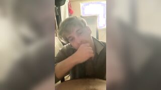 Throating my pals fat good-sized ebony manstick!