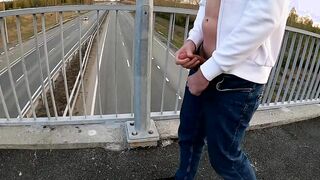 jacking off on the bridge