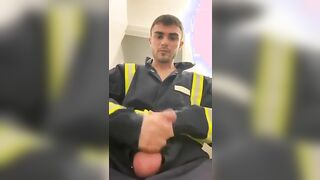 Fapping weenie in work uniform