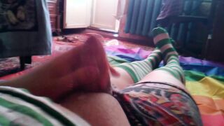 Мастурбация в чулках two