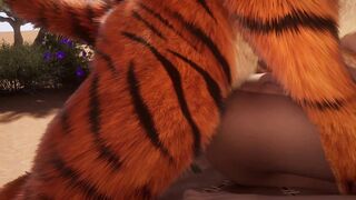 Thick Tiger Pops Inwards Lad Stud w/ Internal Ejaculation (Wooly Homosexual Intercourse) | Naughty Life Furries