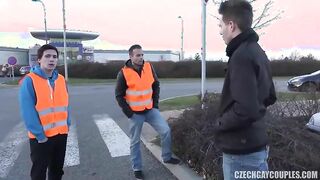 without a condom Four Way At The Parking Plenty Of