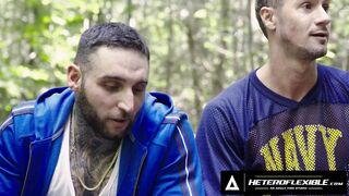HETEROFLEXIBLE - Buds Skyy Knox & Tony D'Angelo Make Excuses To Jack Off & Attempt Anal Invasion On Camping Excursion