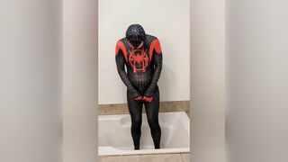 Desperate to urinate, stuck in my Spiderman suit, ginormous unleash at the end