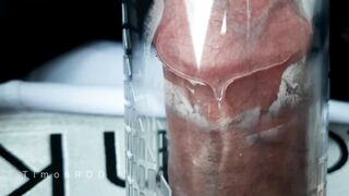 The masculine pumped up his manmeat with a pump and jism inwards