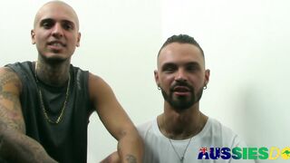 Tatted Aussie Dean Martin And Brit Leo Blows Each Other Dude-Meat