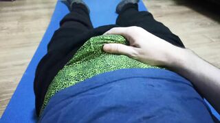 The dude jerks off his manstick