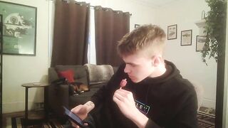 Bony fellow disrobes bare On web camera