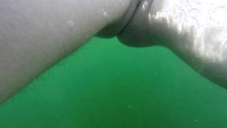 Stroking Off Underwater in Public Lake