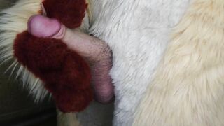 Peeing and spunking for you in fursuit