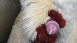 Peeing and spunking for you in fursuit