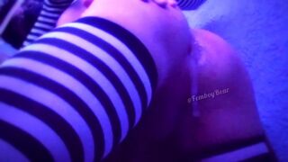 Femboy Arched Over Taking Jizz Inwards his Culo