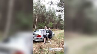 Lad gives a sucky-sucky step stepbro-in-law 24cm good-sized jizm-shotgun outdoor by car