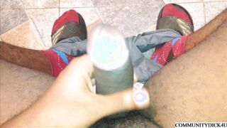 Warning! Real Plowing Queer Grubby Talking And Draining Off In Bathroom.