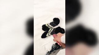 Guy is shooting flow on his socsk!