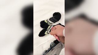 Guy is shooting flow on his socsk!