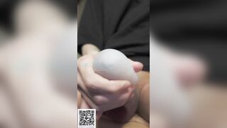 Tugging with TENGA EGG! Binging and spunking...