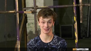 two trussed youngsters get their knobs jacked, sucked and slurped by Sebastian Kane