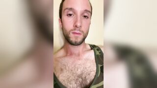 Nasty hairy dude shows off his feet, legs, and pumps out some fountains