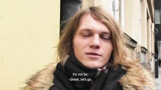 BIGSTR - Blond Twink Gets Offered Cash In Interchange For The Use Of His Jaws, He Gladfully Accepts