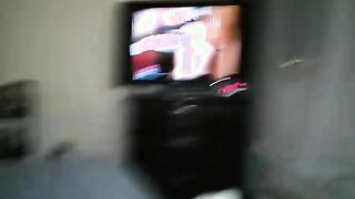 MochaCoca observing porn blows a flow on his stomach and gobbles it