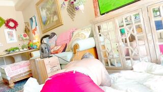 phat dude has a ample juice pie in his wrestling gear and flashes his huge dirty backside and ends off palms free-for-all-for-all