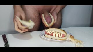 Food porno #3 - Molten Dogs - Smearing my man-meat in toppings