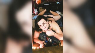 POINT OF SIGHT Emo femboy deep throats your man-meat and gets facial cumshot money-shot