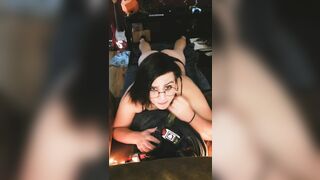 POINT OF SIGHT Emo femboy deep throats your man-meat and gets facial cumshot money-shot