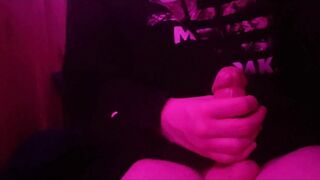 Lovely femboy wanks off until he spunks all over himself