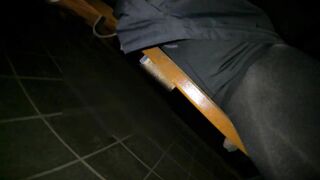 Eccentric twunk caught 3 times tearing up a bench, ¡powerful ejaculation!...