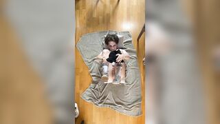 Dude in Adidas sneakers takes a XXL plumb stick and comes in his mouth