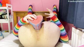 Femboy Raine close-up ass-fuck gaped by XL fuck stick (Utter flick!)