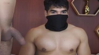 muscled man gets poked On web camera