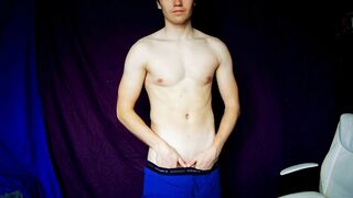 Gay-For-Pay Boy Undresses and Jizzes For You