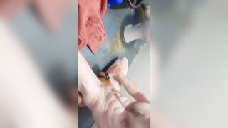 Teenies very first time using man rod ring haha i dont know if i put it on right x