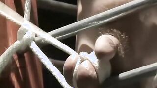 BoundMucleJocks: Tormentor Franco Dax wraps Chet Walkers sack of babymakers until it nearly squirt